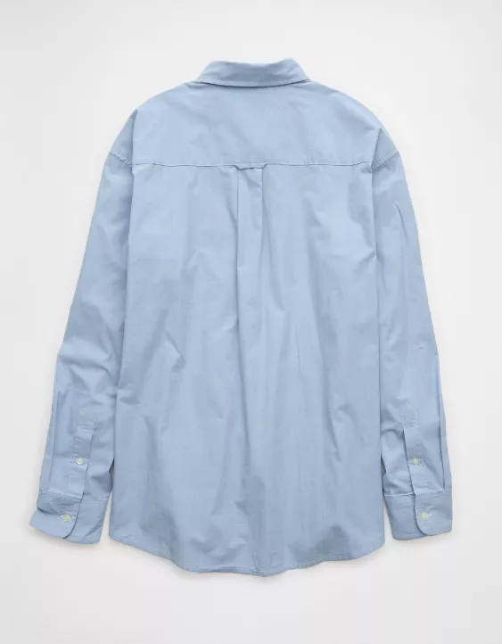 Aeo AE Everyday Relaxed Poplin Button-Up Shirt