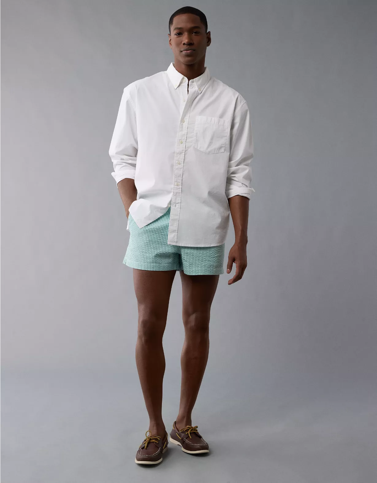 aeo AE Everyday Relaxed Poplin Button-Up Shirt