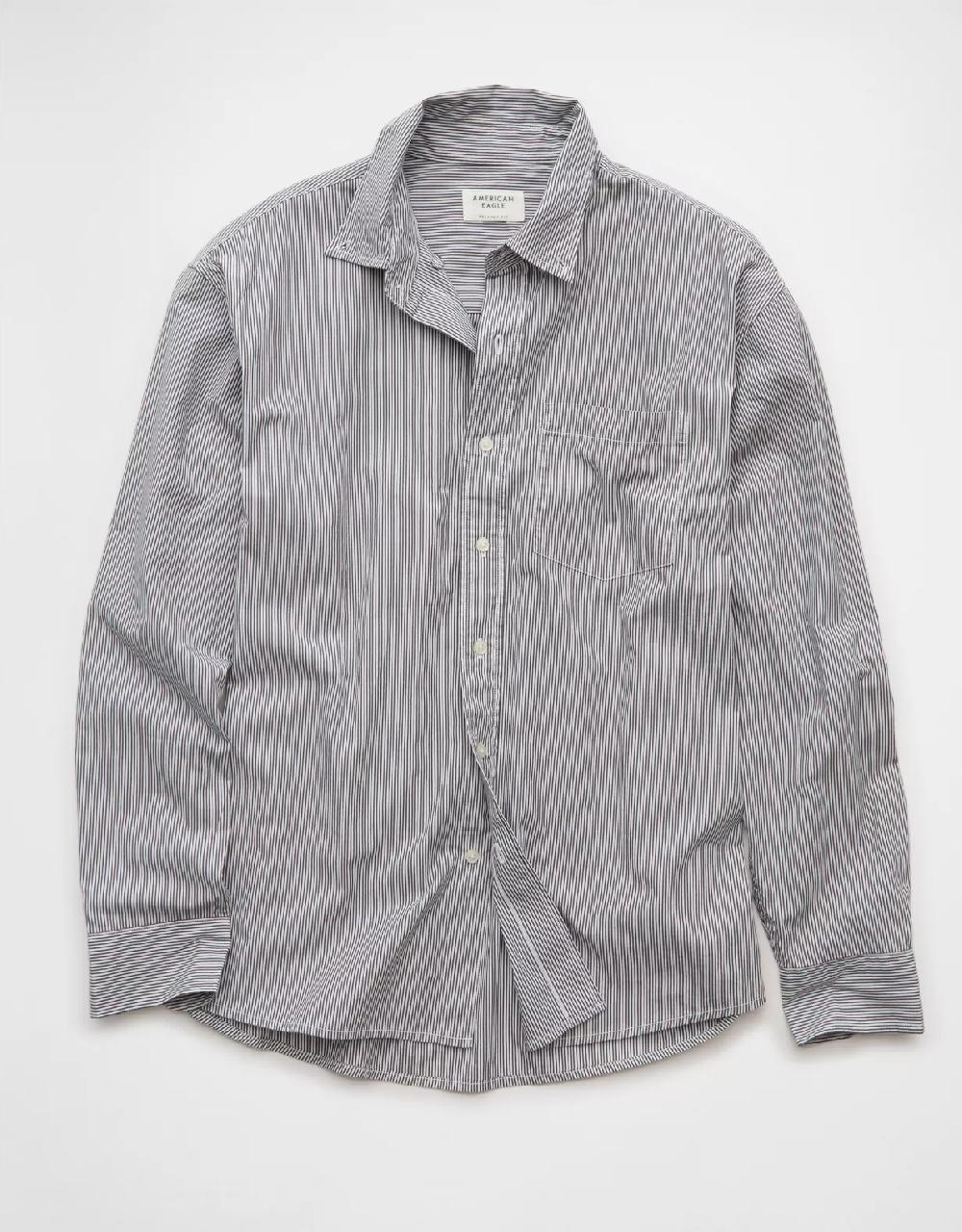 aeo AE Everyday Relaxed Poplin Button-Up Shirt