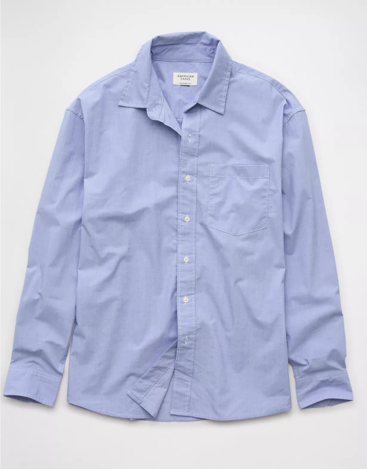 aeo AE Everyday Relaxed Poplin Button-Up Shirt