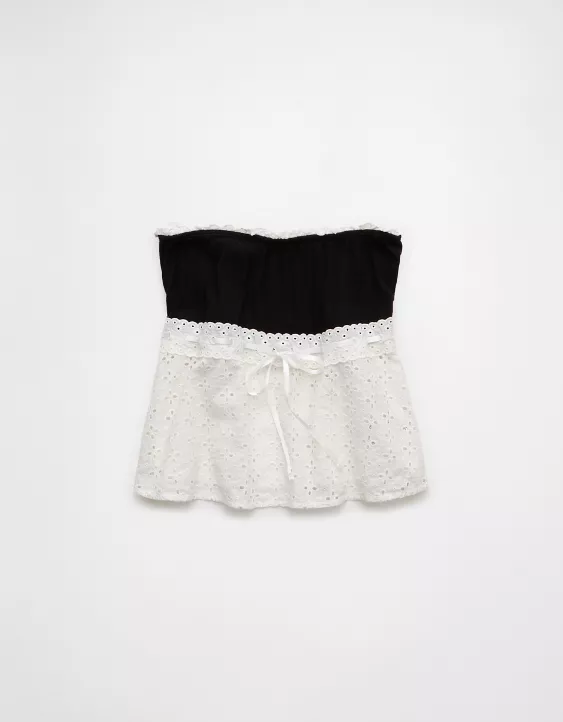 Aeo AE Eyelet Babydoll Tube Top