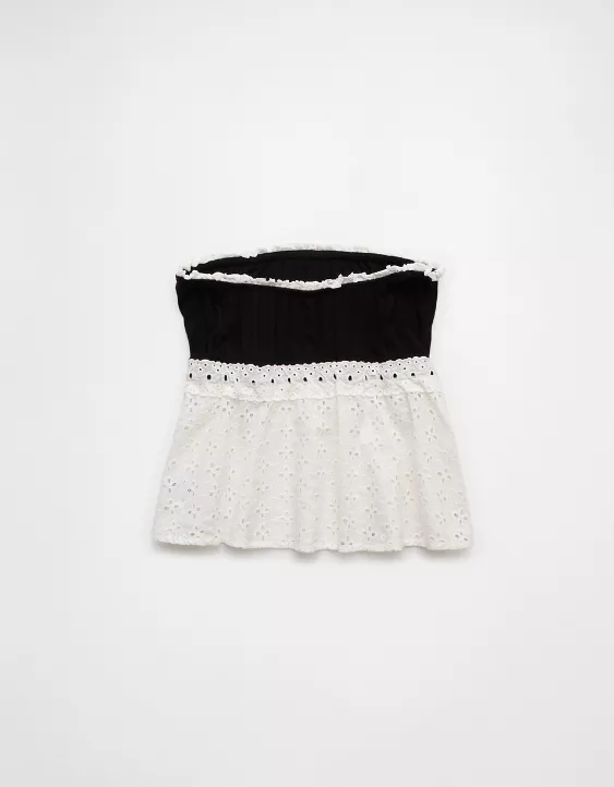 Aeo AE Eyelet Babydoll Tube Top