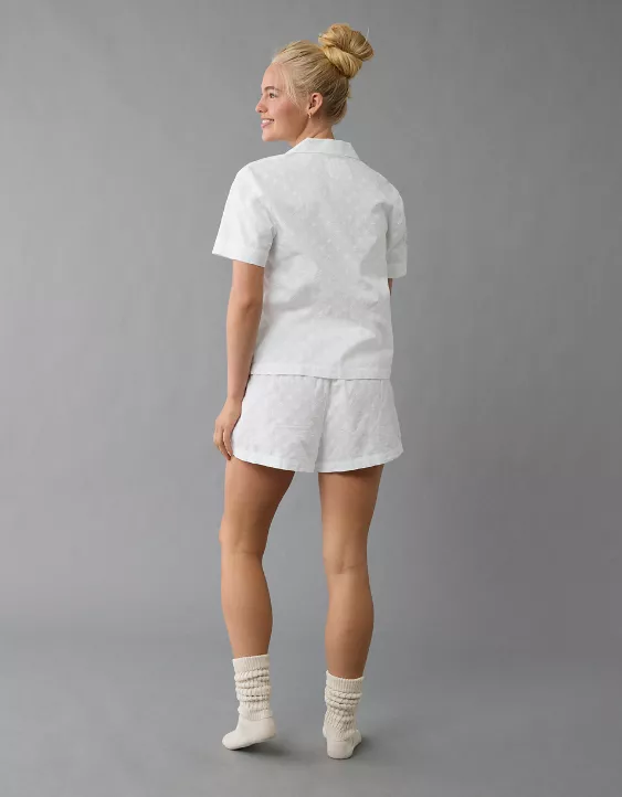 Aeo AE Eyelet Button-Up PJ Set
