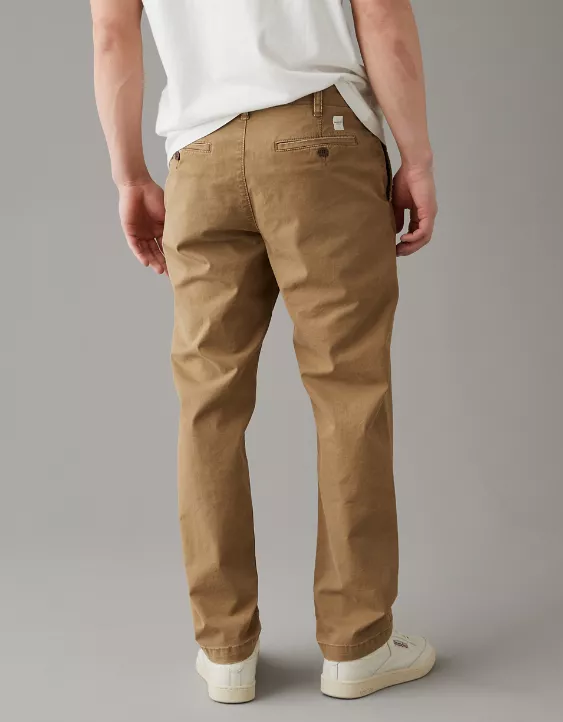 Aeo AE Flex Relaxed Straight Lived-In Khaki Pant