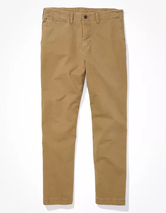 Aeo AE Flex Relaxed Straight Lived-In Khaki Pant