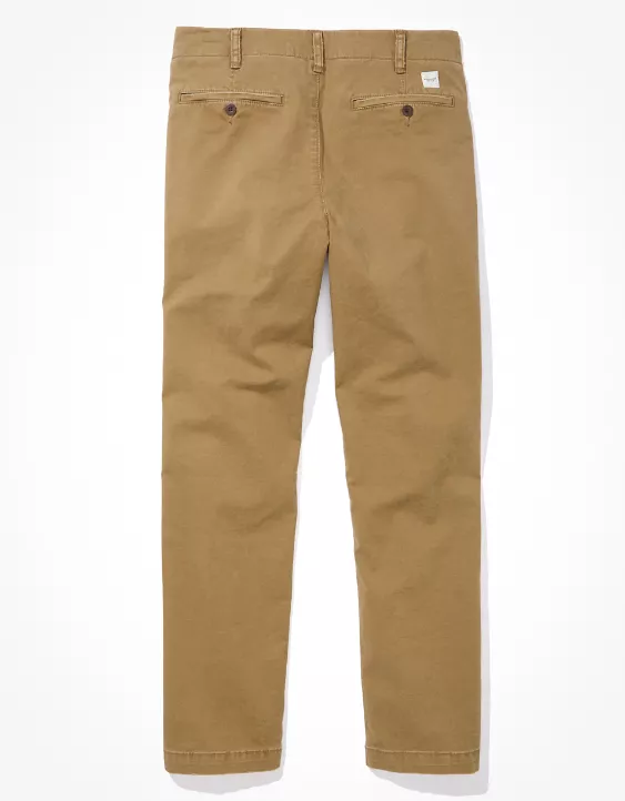 Aeo AE Flex Relaxed Straight Lived-In Khaki Pant