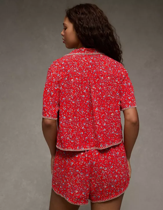 Aeo AE Floral Button-Up Shirt