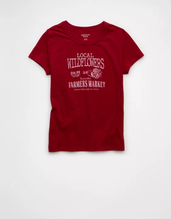 Aeo AE Food Graphic Hey Baby Tee