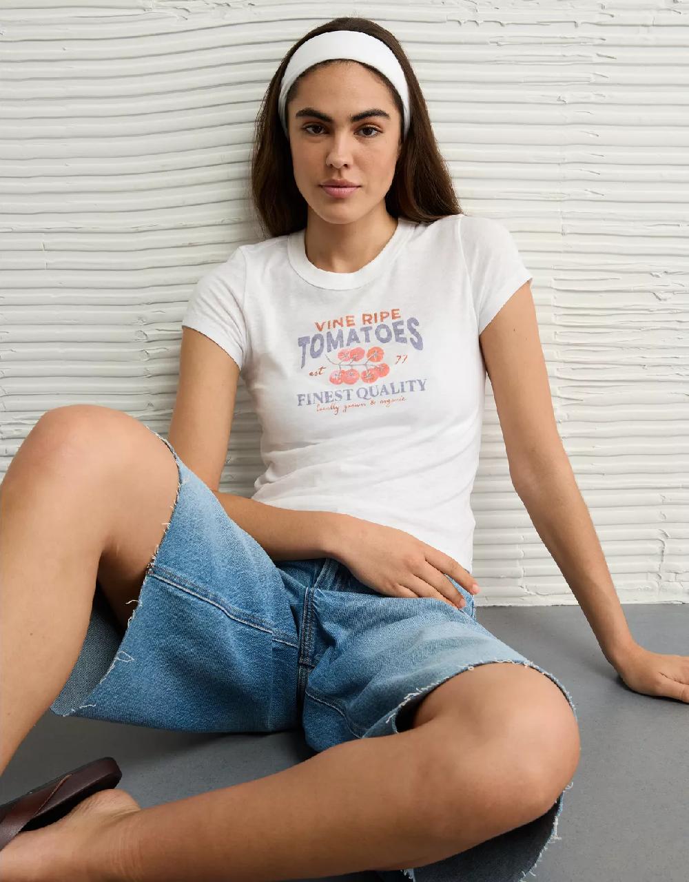 aeo AE Food Graphic Hey Baby Tee