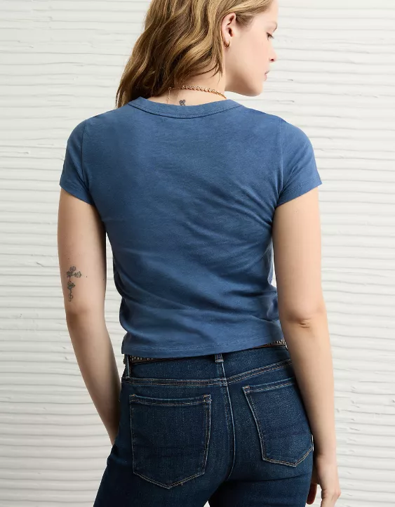 Aeo AE Food Graphic Hey Baby Tee