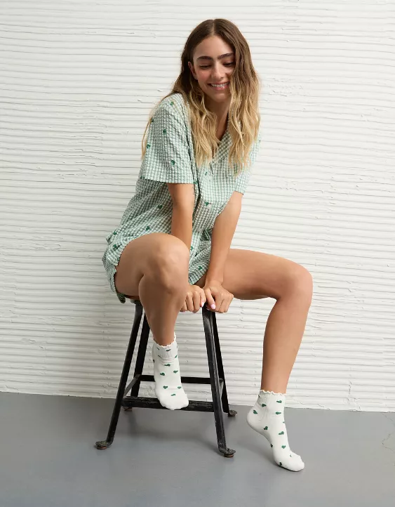 Aeo AE Gingham Boyfriend Socks 2-Pack