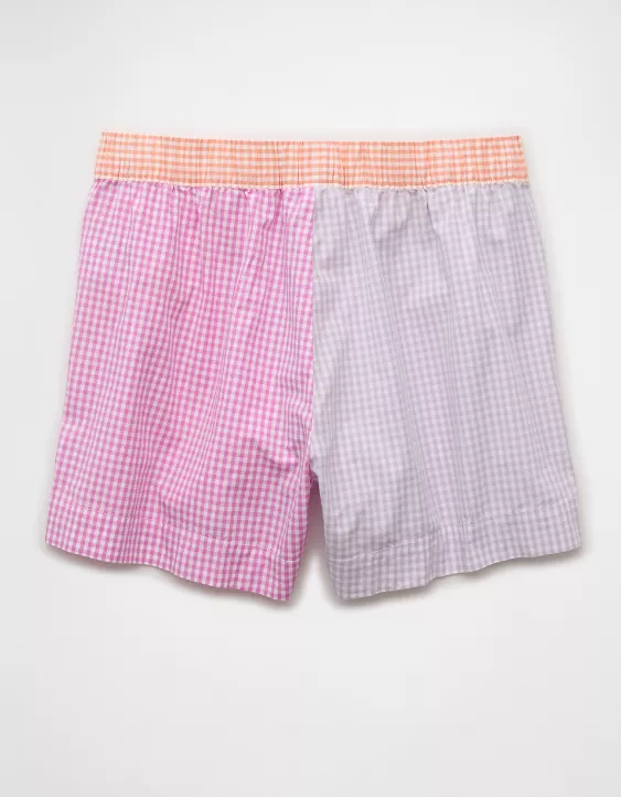 Aeo AE Gingham Colorblock Boxer Sleep Short