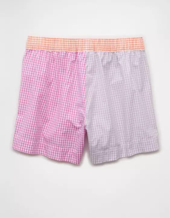 Aeo AE Gingham Colorblock Boxer Sleep Short