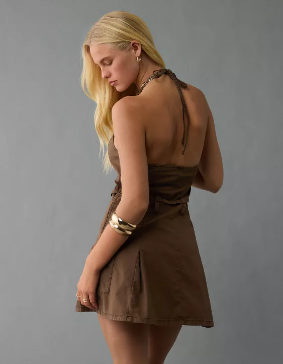 Aeo AE Halter Cargo Mini Dress
