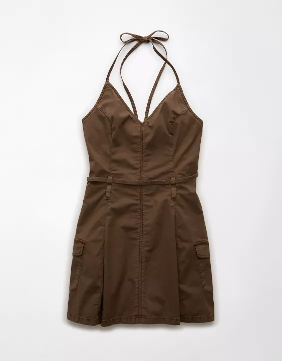 Aeo AE Halter Cargo Mini Dress