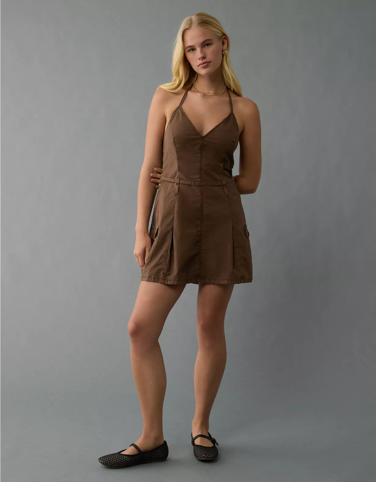 aeo AE Halter Cargo Mini Dress