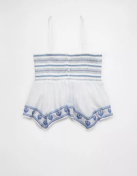 Aeo AE Handkerchief Hem Smocked Babydoll Tube Top