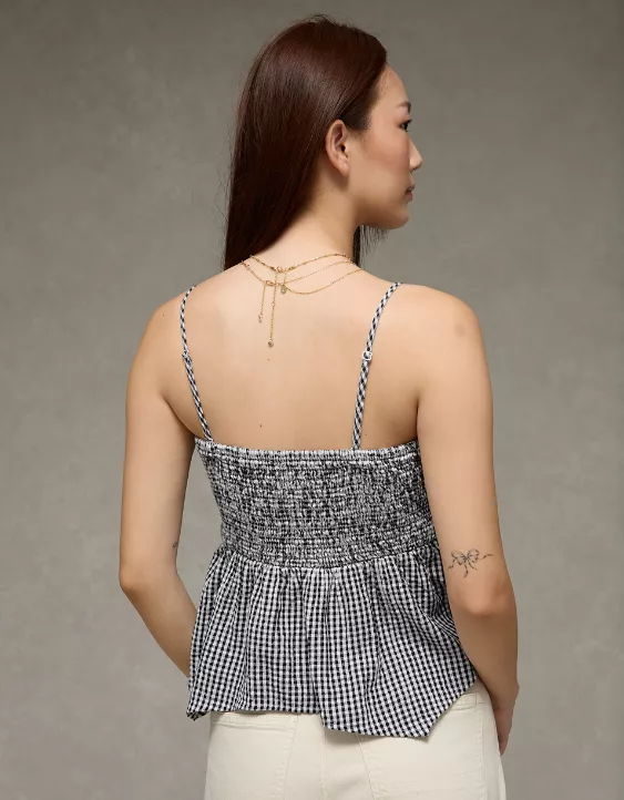 Aeo AE Handkerchief Hem Smocked Babydoll Tube Top