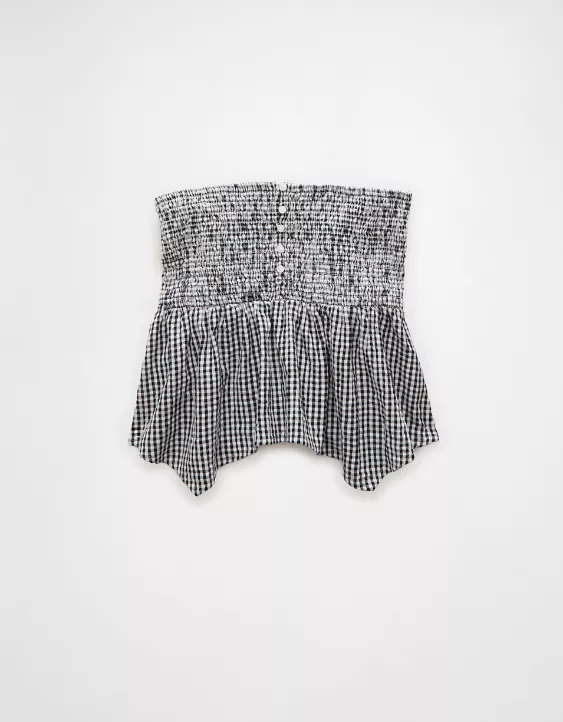 Aeo AE Handkerchief Hem Smocked Babydoll Tube Top