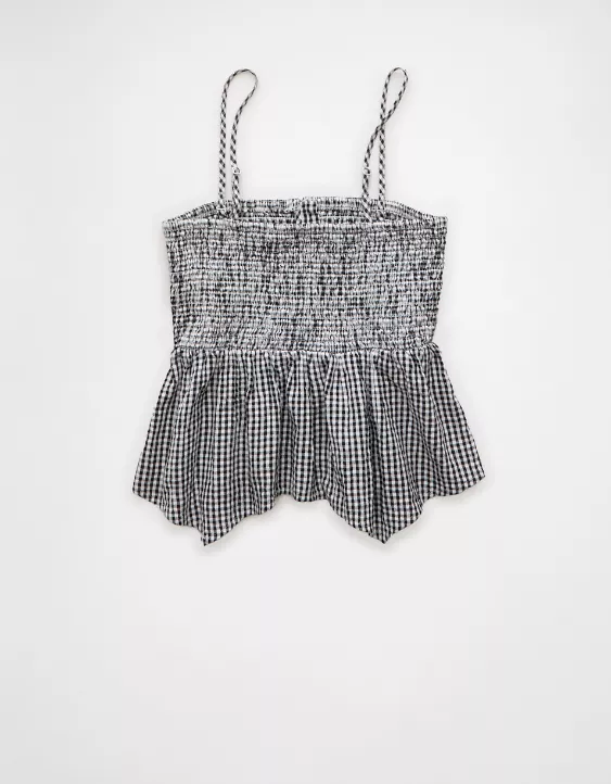 Aeo AE Handkerchief Hem Smocked Babydoll Tube Top