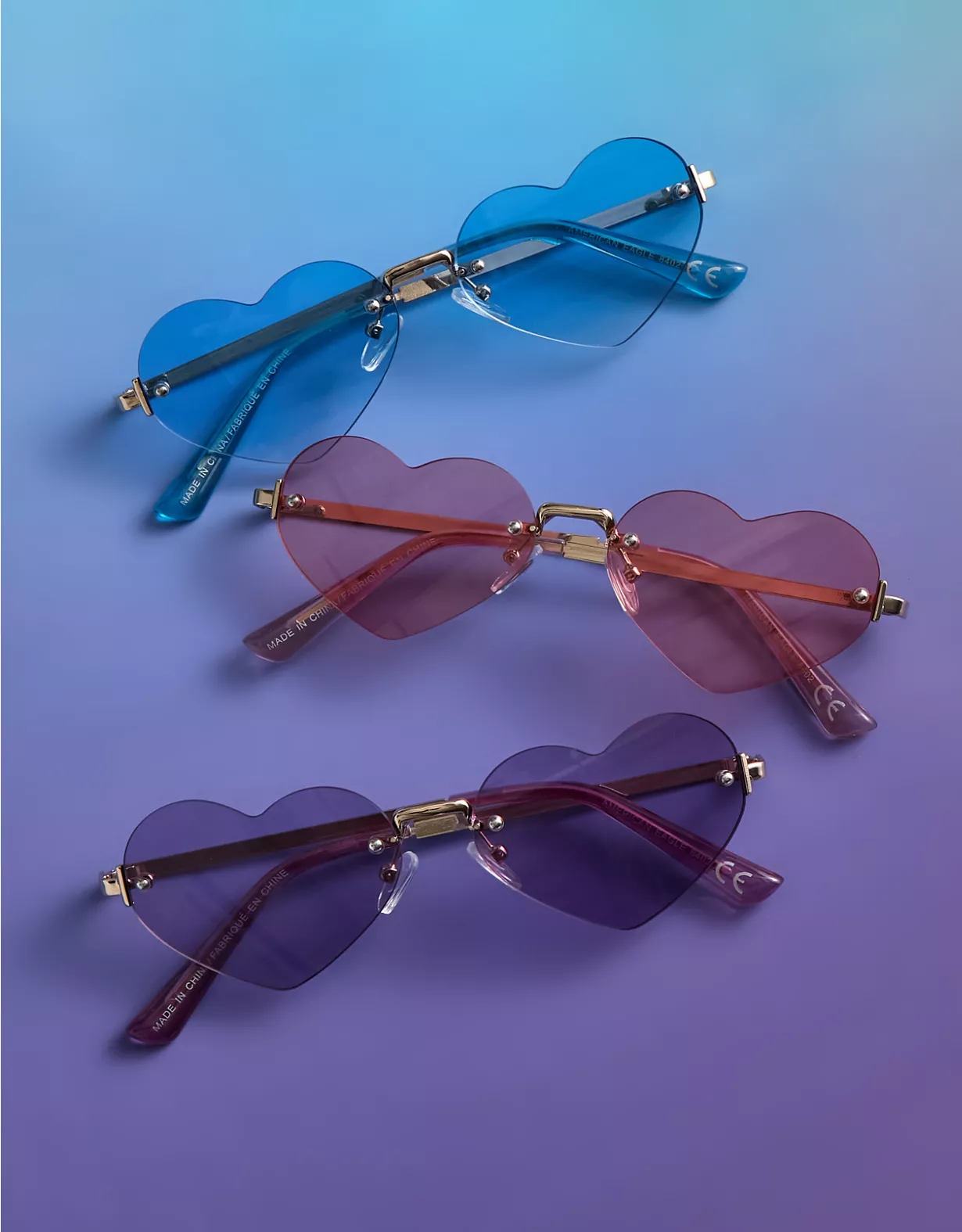 aeo AE Heart Sunglasses 3-Pack