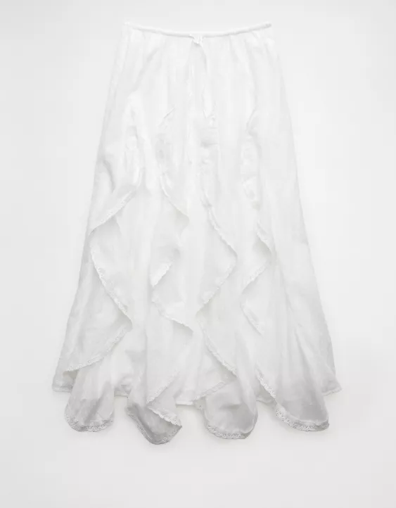 Aeo AE High-Waisted Cascade Ruffle Maxi Skirt