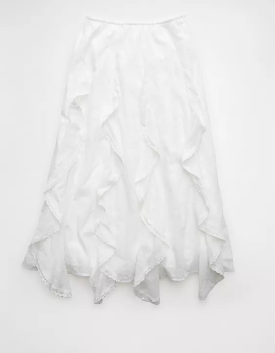 Aeo AE High-Waisted Cascade Ruffle Maxi Skirt