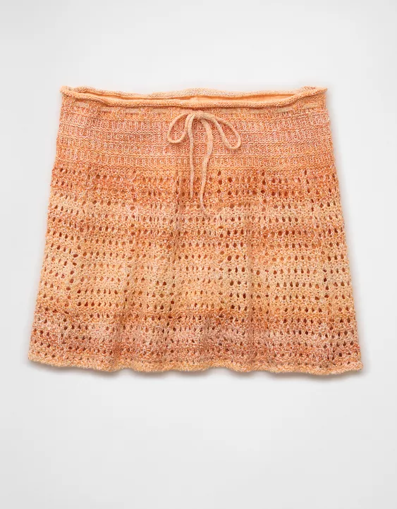 Aeo AE High-Waisted Crochet Mini Skirt