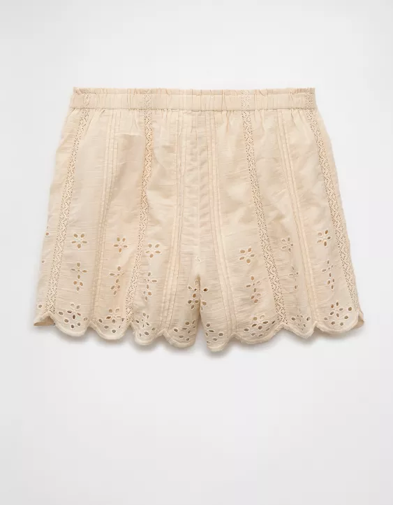 Aeo AE High-Waisted Eyelet Short