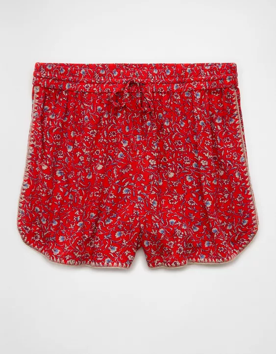 Aeo AE High-Waisted Floral Dolphin Hem Short