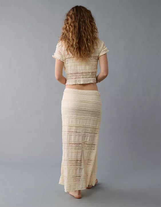 Aeo AE High-Waisted Lace Maxi Skirt