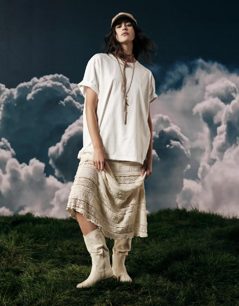 aeo AE High-Waisted Lace Maxi Skirt