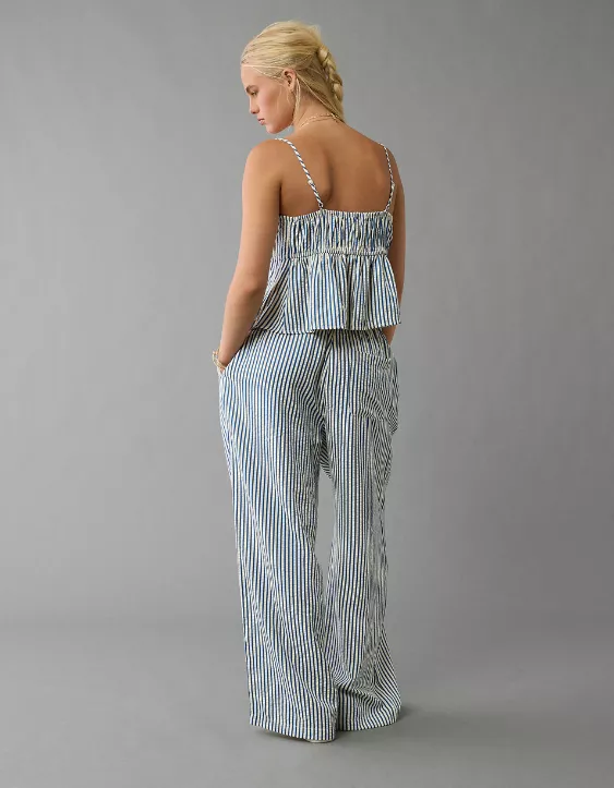 Aeo AE High-Waisted Seersucker Pant