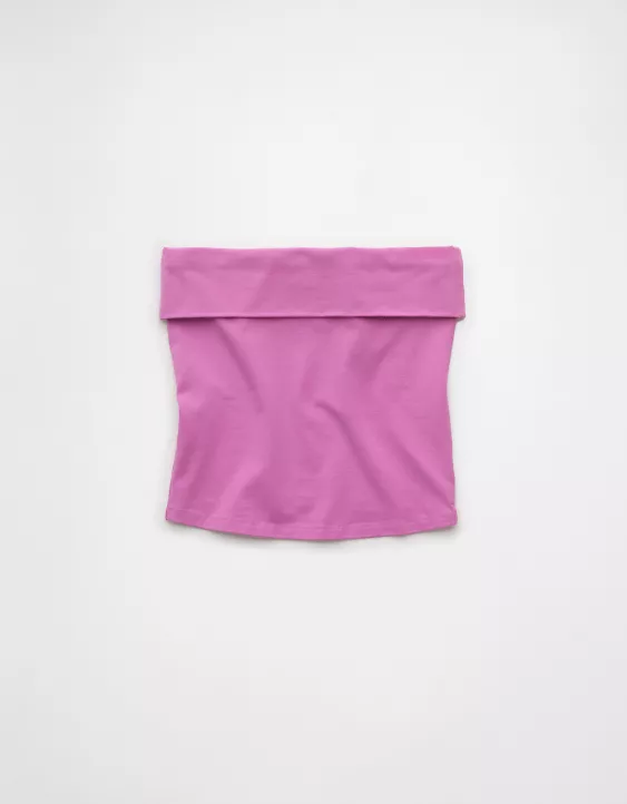 Aeo AE It Knit Foldover Tube Top