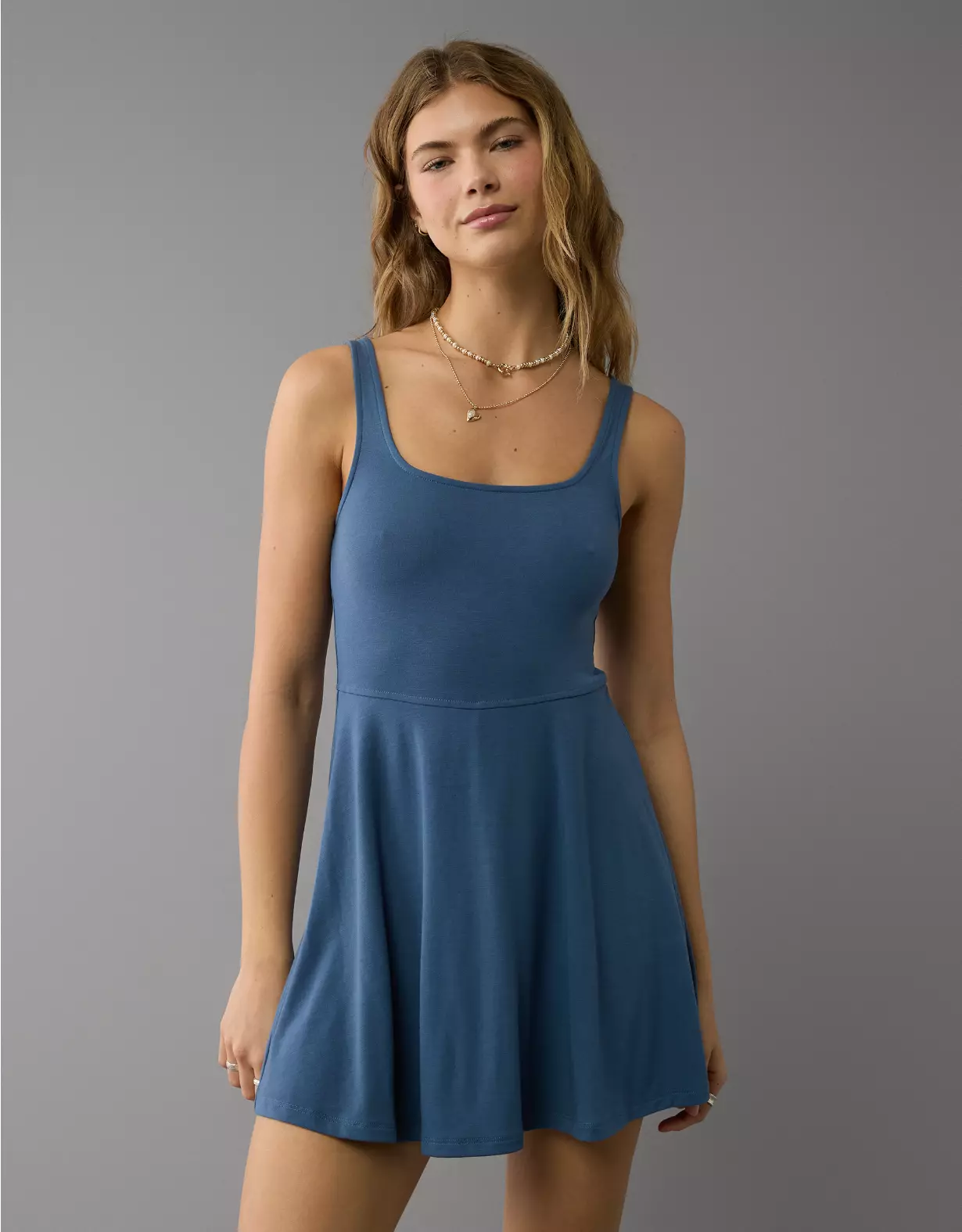 aeo AE Knit Fit & Flare Mini Skort Dress