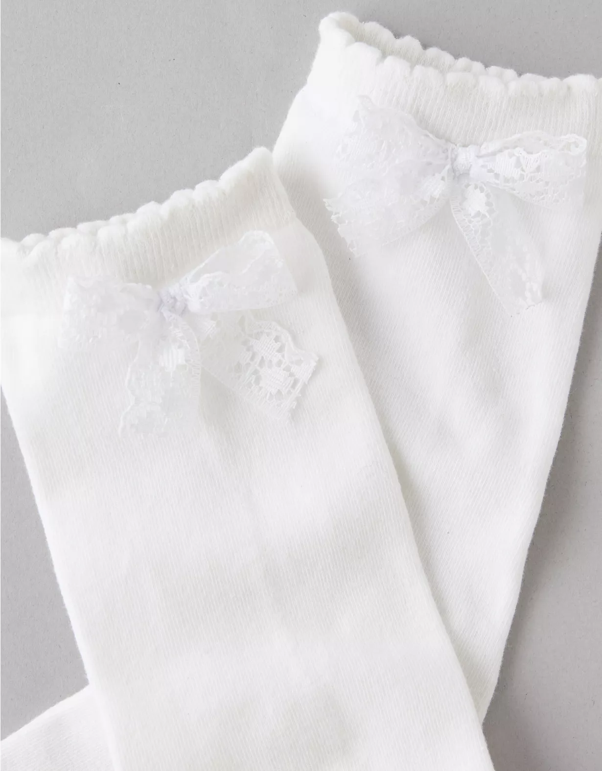Aeo AE Lace Bow Crew Socks