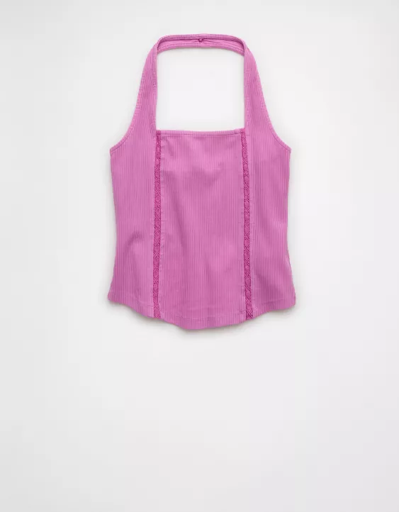 Aeo AE Lace Halter Tank Top