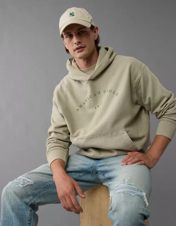 Aeo AE Laidback Luxe Heavyweight Logo Hoodie