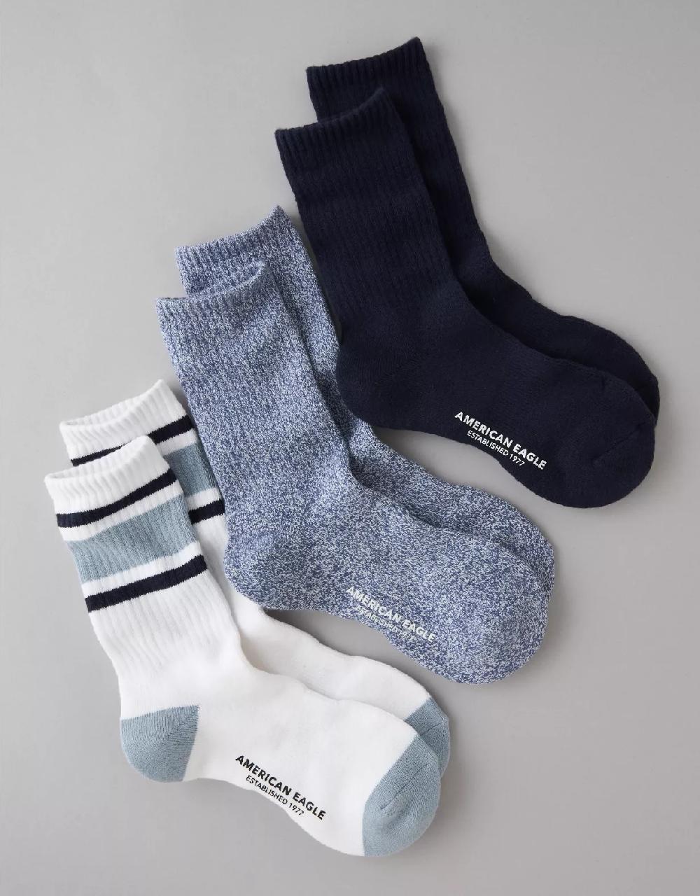 Aeo AE Laidback Luxe Terry Crew Socks 3-Pack