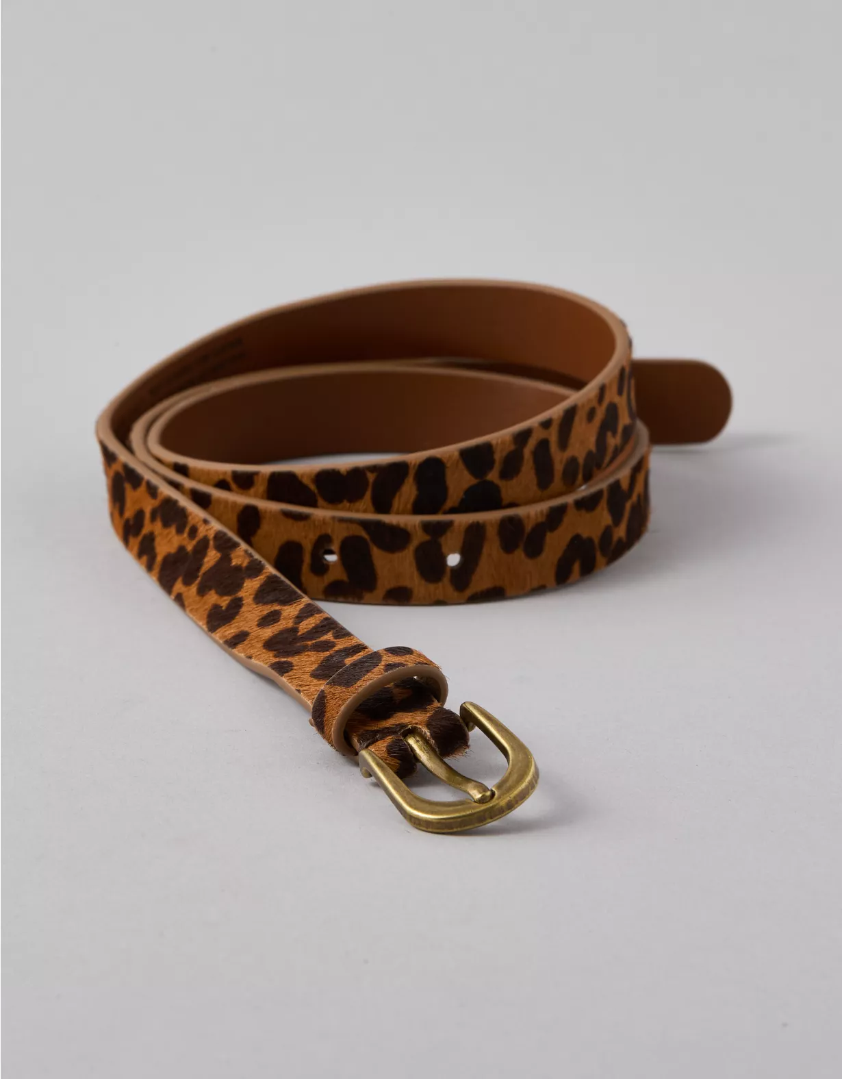 aeo AE Leopard Calf Hair Belt
