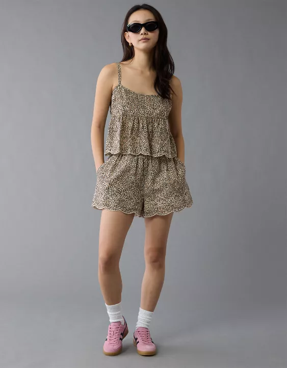Aeo AE Leopard Eyelet Cami