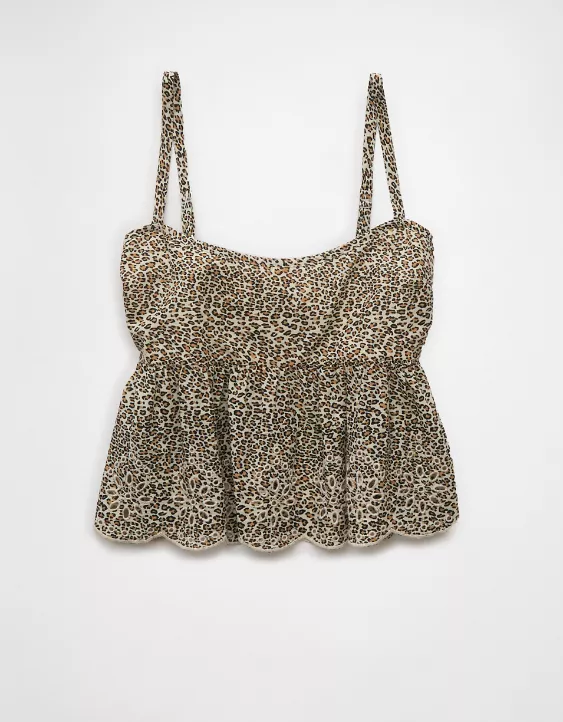 Aeo AE Leopard Eyelet Cami