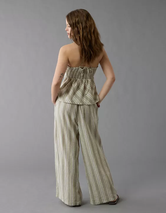 Aeo AE Linen-Blend High-Waisted Wide-Leg Pant