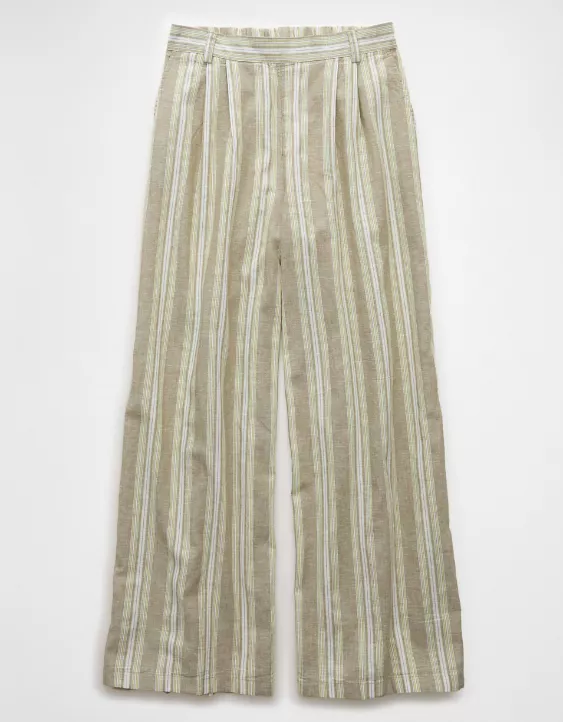 Aeo AE Linen-Blend High-Waisted Wide-Leg Pant