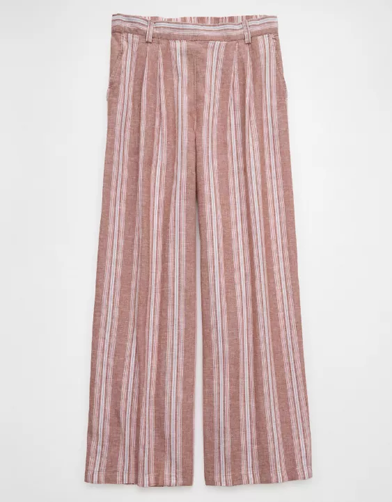 Aeo AE Linen-Blend High-Waisted Wide-Leg Pant