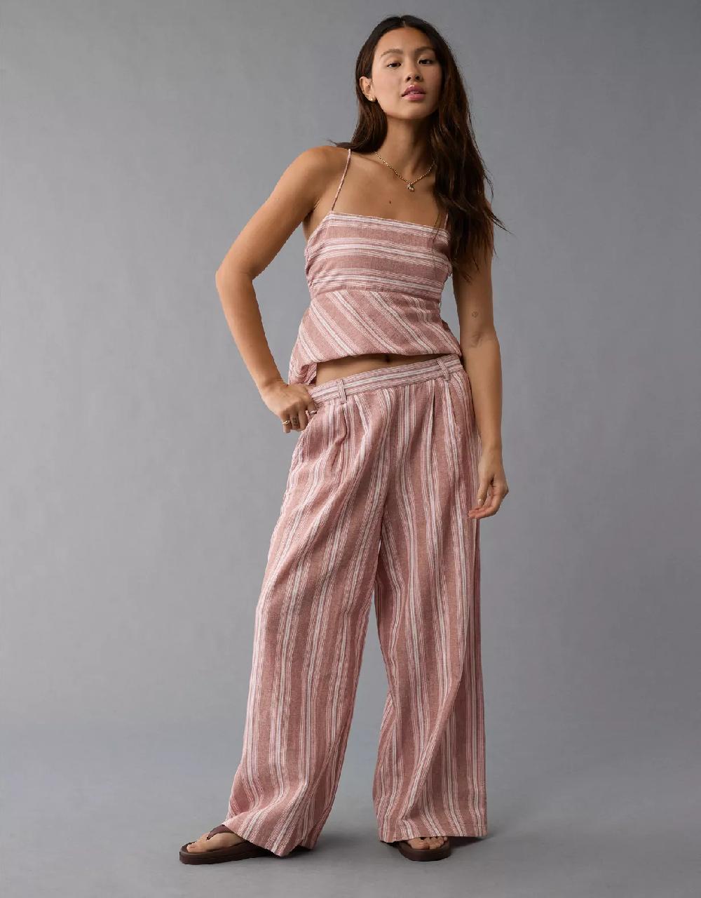 aeo AE Linen-Blend High-Waisted Wide-Leg Pant