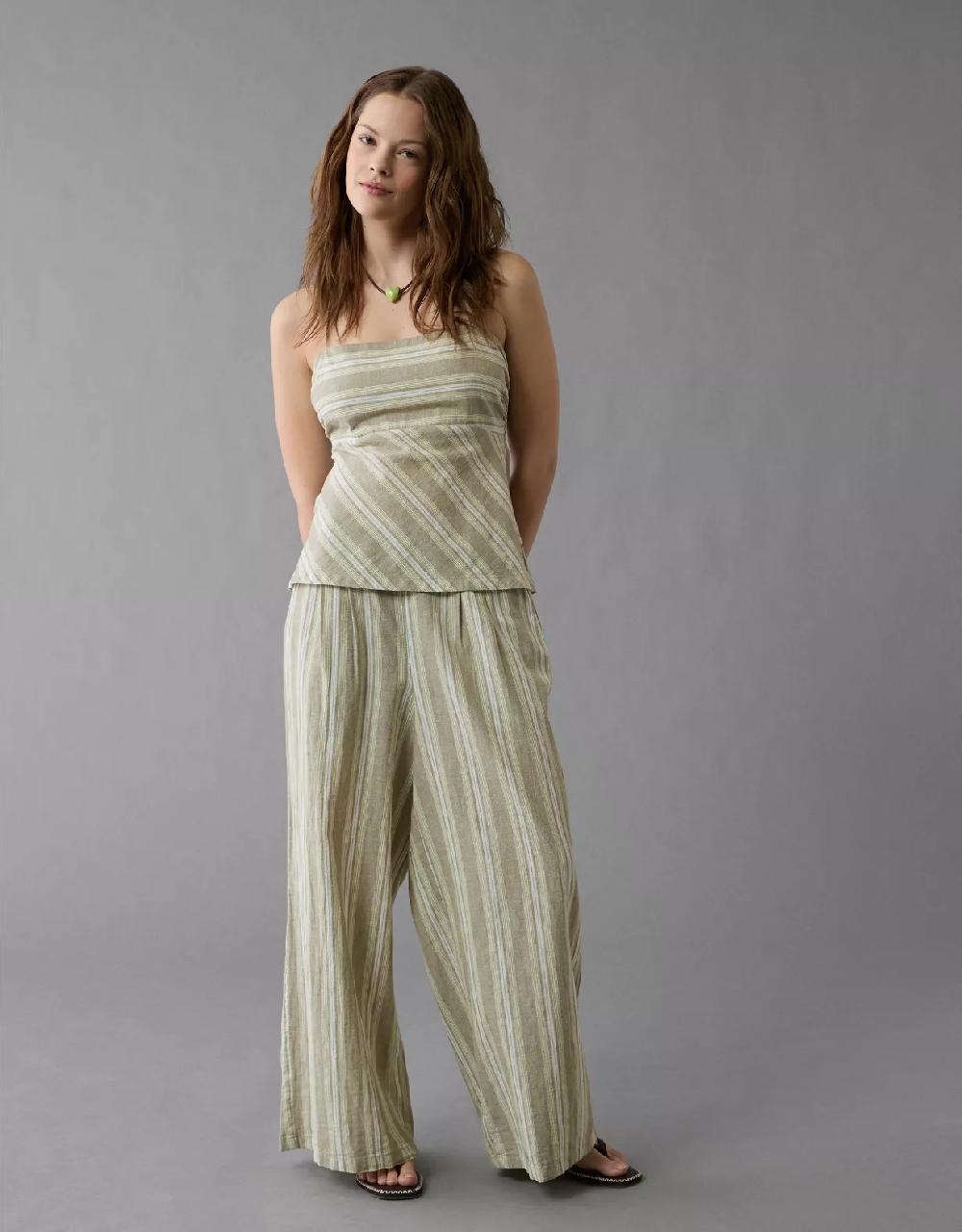 aeo AE Linen-Blend High-Waisted Wide-Leg Pant