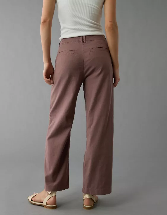 Aeo AE Linen-Blend Stovepipe Crop Trouser