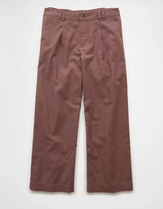 Aeo AE Linen-Blend Stovepipe Crop Trouser