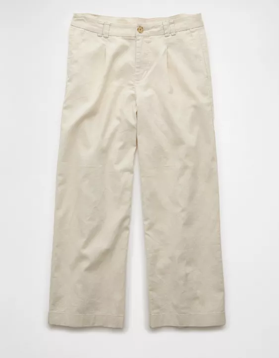 Aeo AE Linen-Blend Stovepipe Crop Trouser